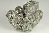 Gleaming Cubic Pyrite Crystal Cluster - Peru #202968-1